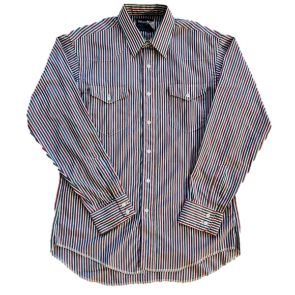 WRANGLER Multicolor Stripes Button-Up Dress Shirt - Picture 1 of 7